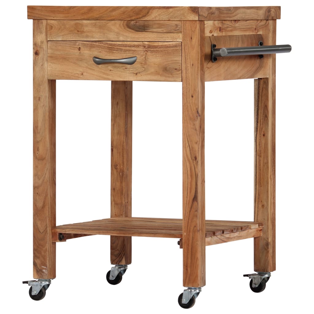 vidaXL Servierwagen 58x58x89 cm Massivholz Akazie