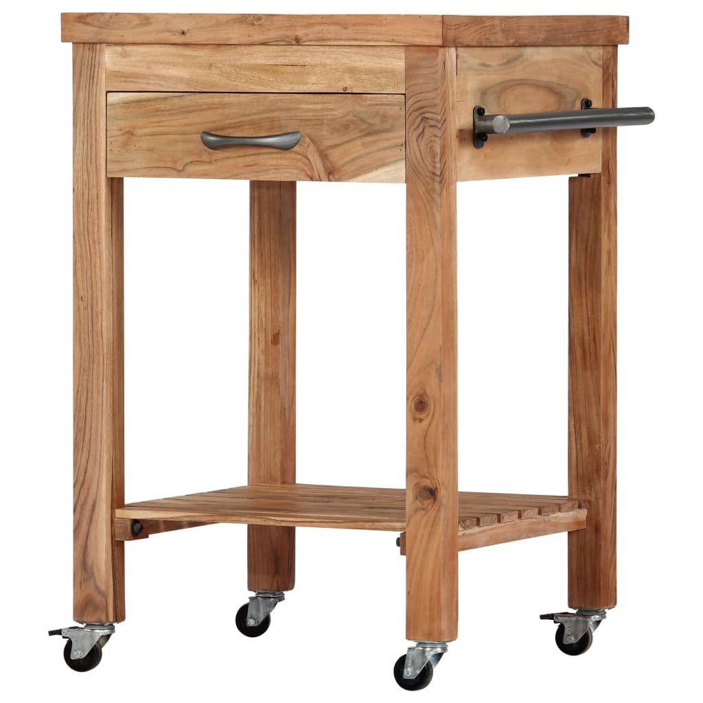 vidaXL Servierwagen 58x58x89 cm Massivholz Akazie