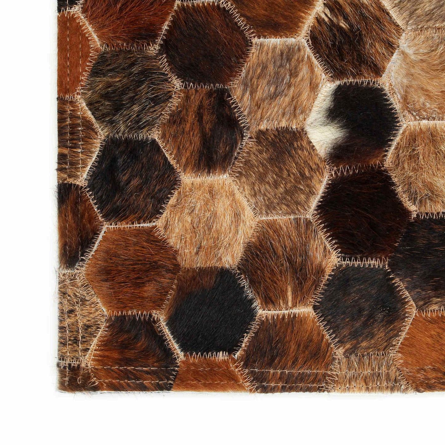 vidaXL Tapis en cuir patchwork vachette marron 170 x 120 cm Cuir