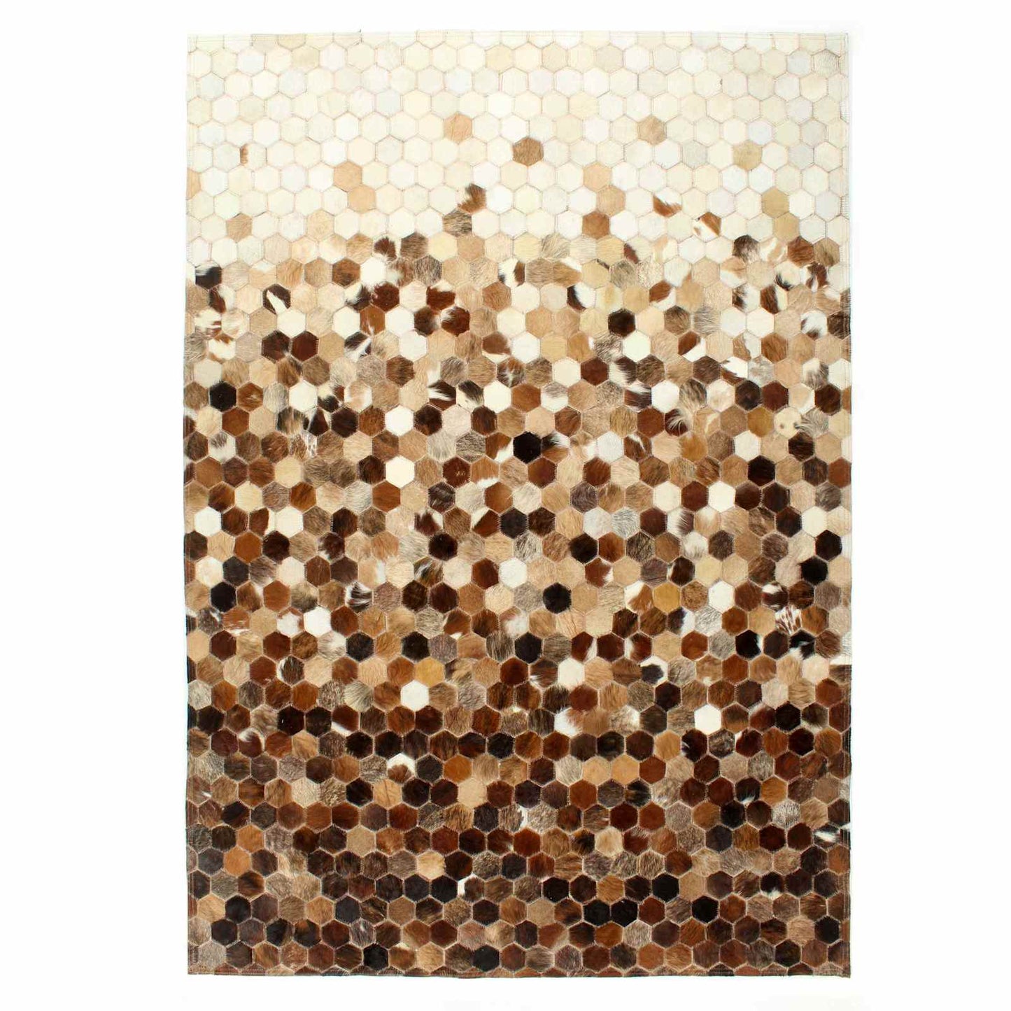 vidaXL Tapis en cuir patchwork vachette marron 170 x 120 cm Cuir