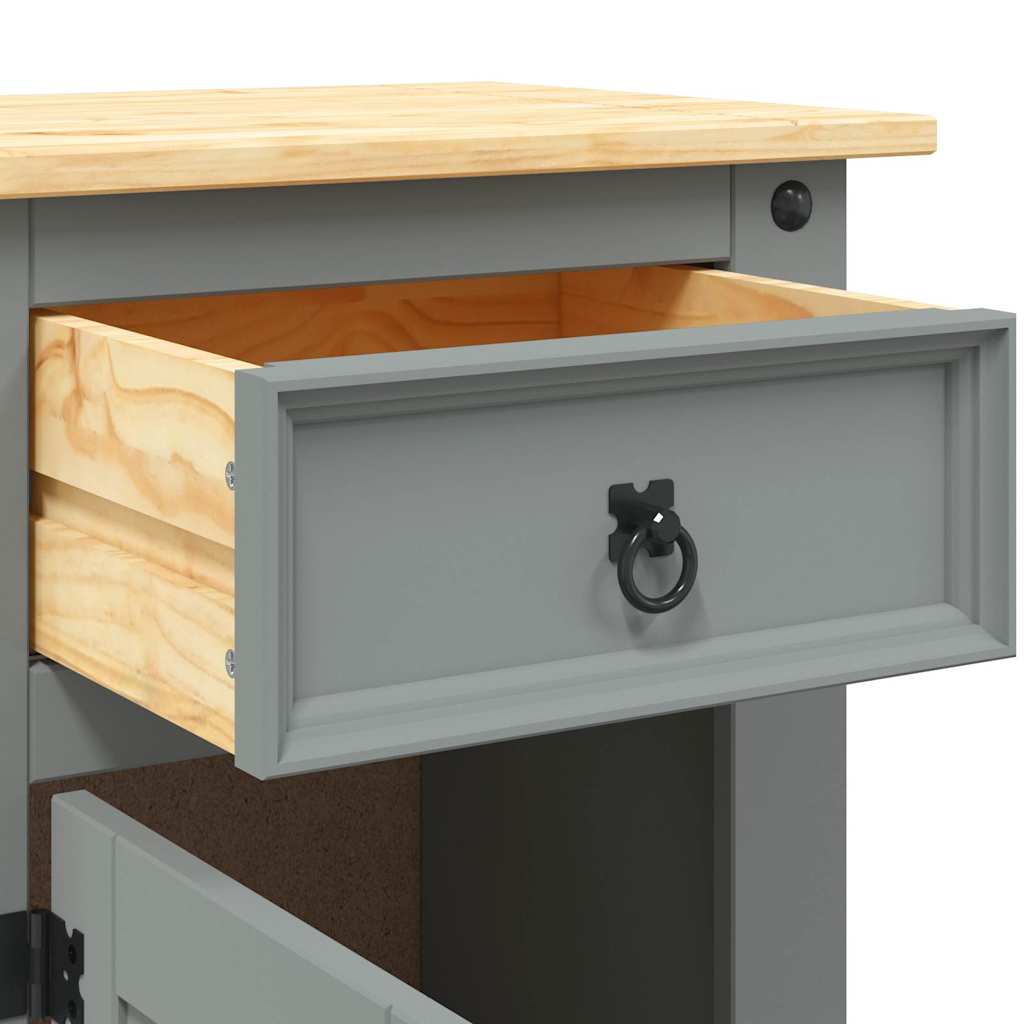 Nachttisch im Mexiko-Stil Corona Kiefernholz Grau 53x39x67 cm