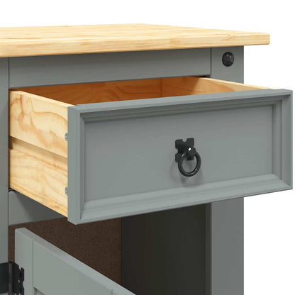 Nachttisch im Mexiko-Stil Corona Kiefernholz Grau 53x39x67 cm