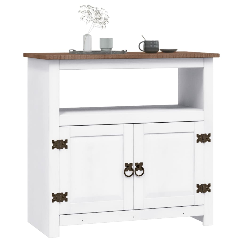 vidaXL Meuble TV de style mexicain en pin blanc 80x43x78 cm