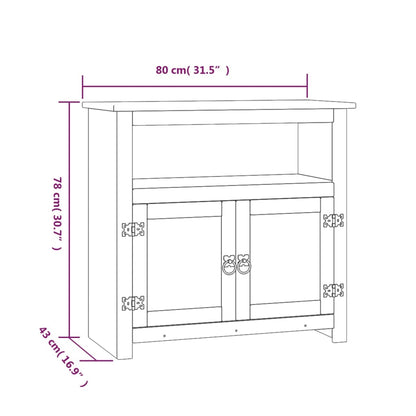 vidaXL Meuble TV de style mexicain en pin blanc 80x43x78 cm