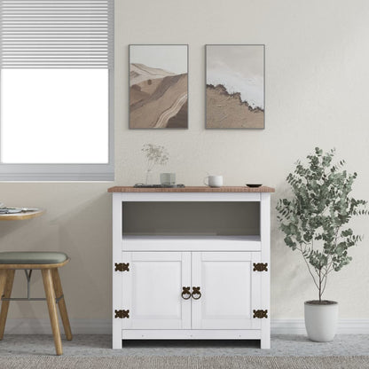 vidaXL Meuble TV de style mexicain en pin blanc 80x43x78 cm