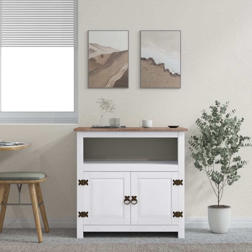 vidaXL Meuble TV de style mexicain en pin blanc 80x43x78 cm