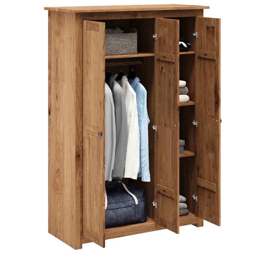vidaXL Kleiderschrank 3-Türig 118×50×171,5 cm Kiefer Panama Serie