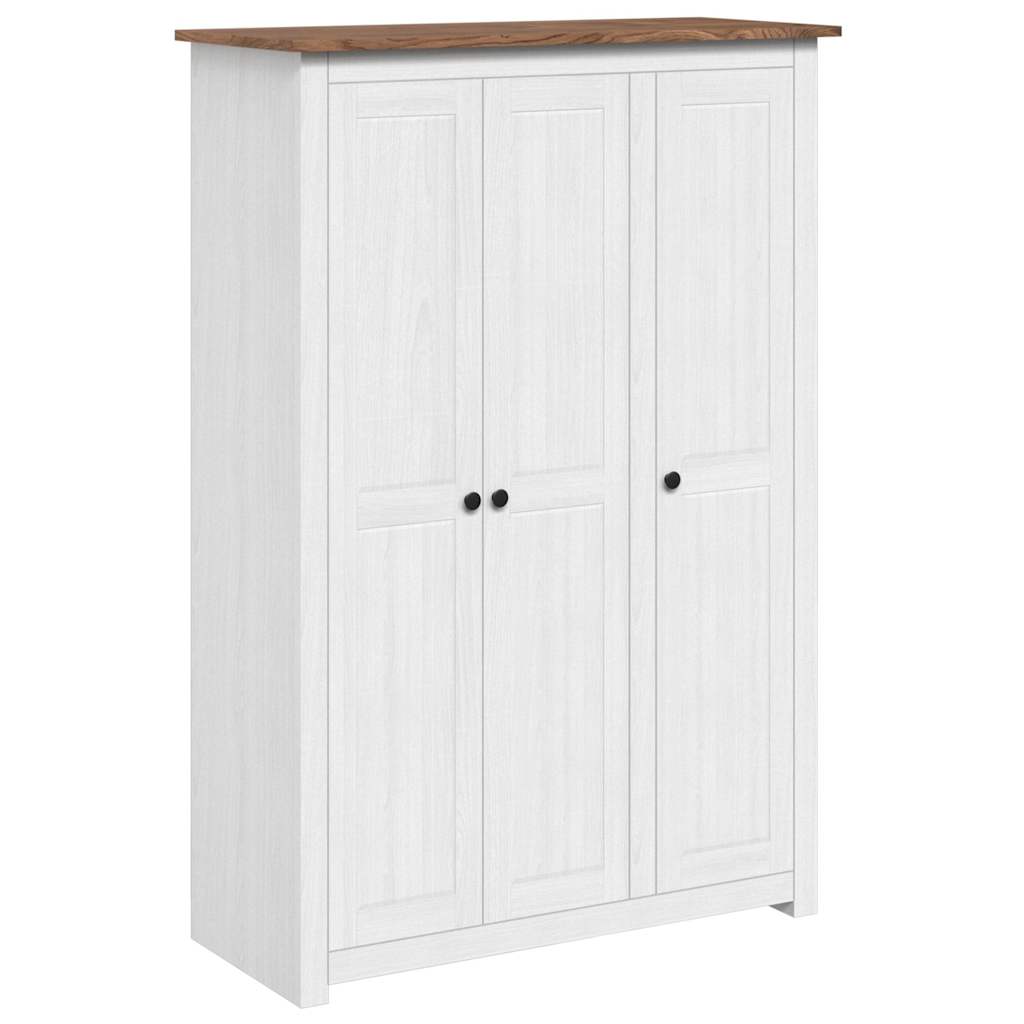 vidaXL Kleiderschrank 3-Türig Weiß 118×50×171,5 cm Kiefer Panama Serie