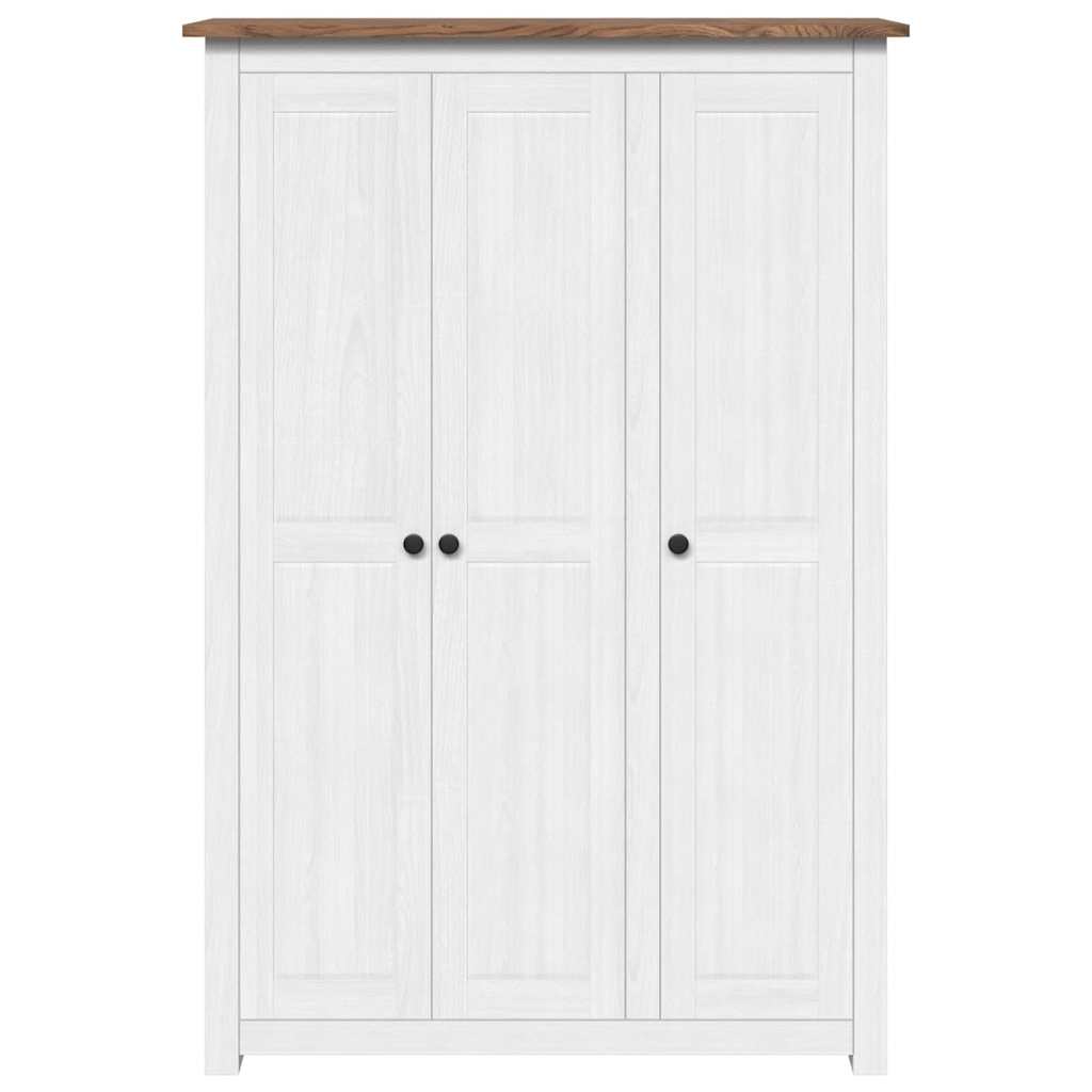 vidaXL Kleiderschrank 3-Türig Weiß 118×50×171,5 cm Kiefer Panama Serie