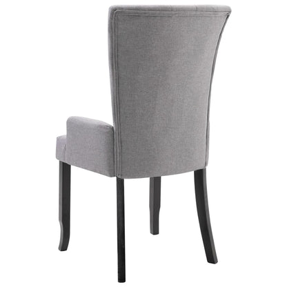 vidaXL Esszimmerstühle mit Armlehnen 2 Stk. Hellgrau Stoff