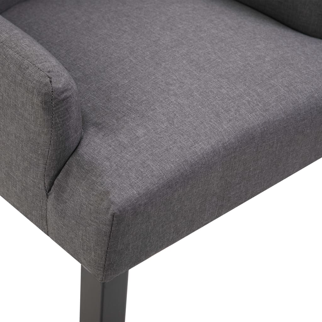 vidaXL Esszimmerstühle mit Armlehnen 2 Stk. Dunkelgrau Stoff
