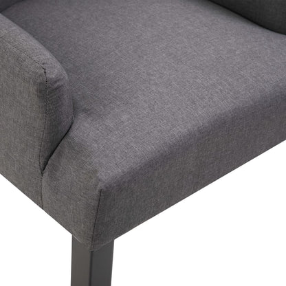vidaXL Esszimmerstühle mit Armlehnen 2 Stk. Dunkelgrau Stoff