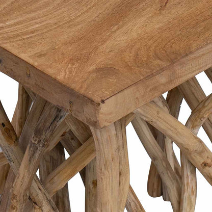 vidaXL Couchtisch aus Rundholz 40x40x40 cm Massivholz