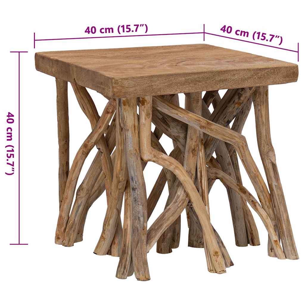 vidaXL Couchtisch aus Rundholz 40x40x40 cm Massivholz
