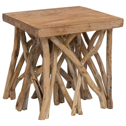 vidaXL Couchtisch aus Rundholz 40x40x40 cm Massivholz