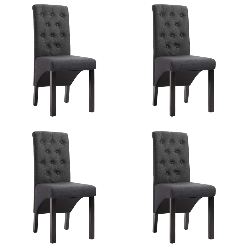 vidaXL Esszimmerstühle 4 Stk. Dunkelgrau Stoff