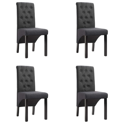 vidaXL Esszimmerstühle 4 Stk. Dunkelgrau Stoff