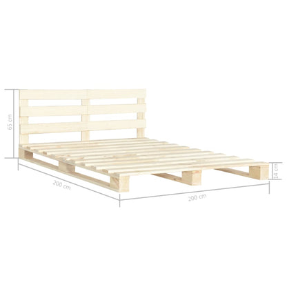 Palettenbett Massivholz Kiefer 200×200 cm