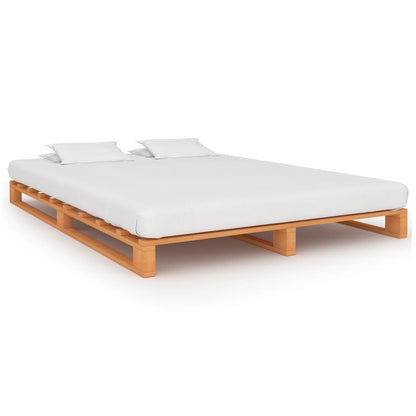 Palettenbett Braun Massivholz Kiefer 200×200 cm