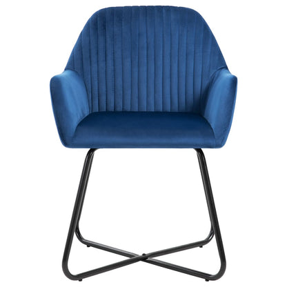 vidaXL Chaises de salle à manger 6 pcs Bleu velours