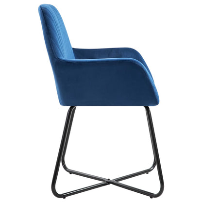 vidaXL Chaises de salle à manger 6 pcs Bleu velours