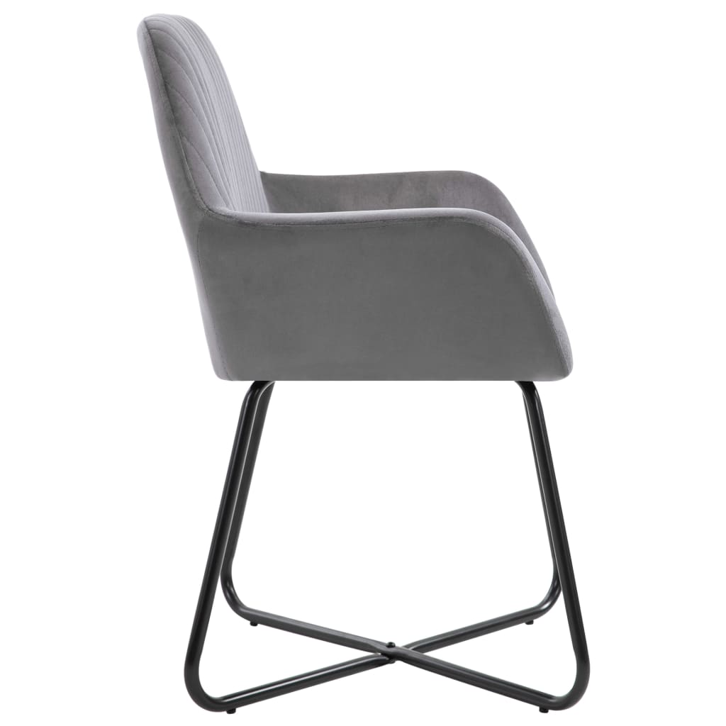vidaXL Chaises de salle à manger 4 pcs Velours gris