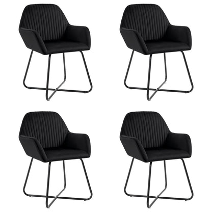 vidaXL Esszimmerstühle 4 Stk. Schwarz Samt