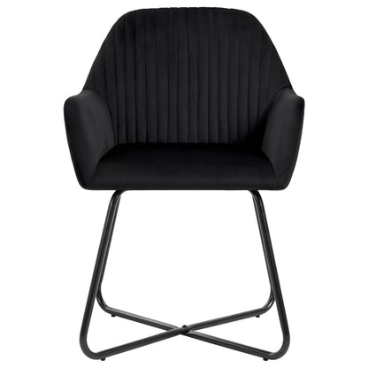 vidaXL Esszimmerstühle 4 Stk. Schwarz Samt