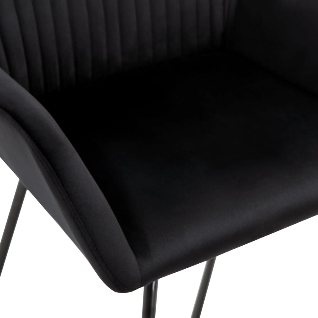 vidaXL Esszimmerstühle 4 Stk. Schwarz Samt