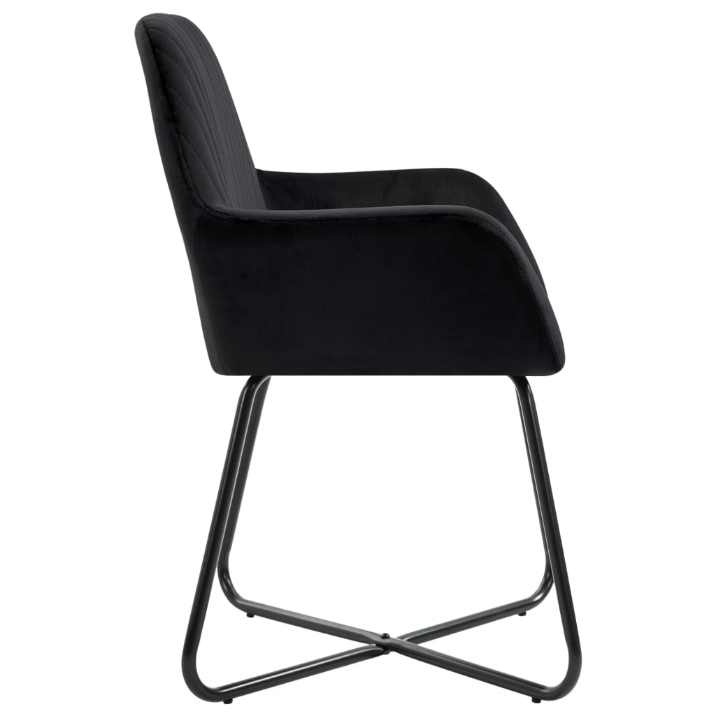 vidaXL Esszimmerstühle 6 Stk. Schwarz Samt