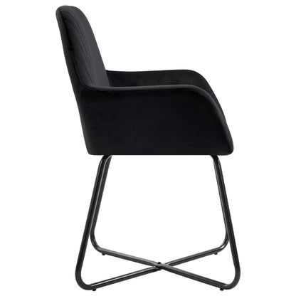 vidaXL Esszimmerstühle 6 Stk. Schwarz Samt
