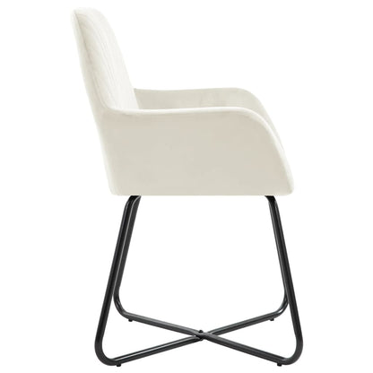 vidaXL Esszimmerstühle 6 Stk. Creme Samt