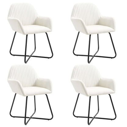 vidaXL Esszimmerstühle 4 Stk. Creme Stoff