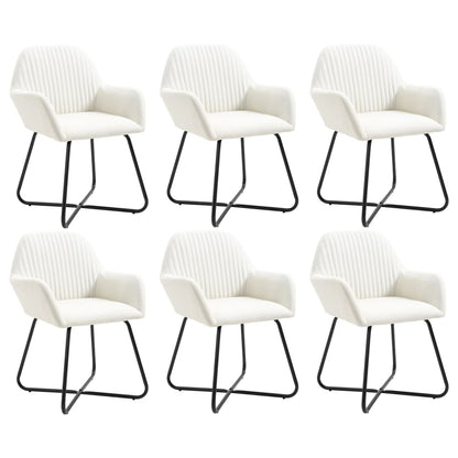 vidaXL Esszimmerstühle 6 Stk. Creme Stoff
