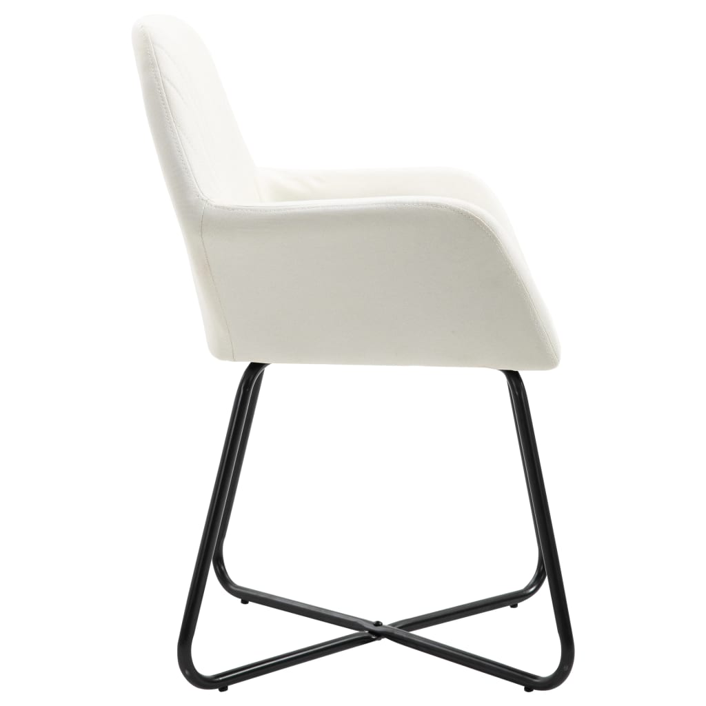 vidaXL Esszimmerstühle 6 Stk. Creme Stoff