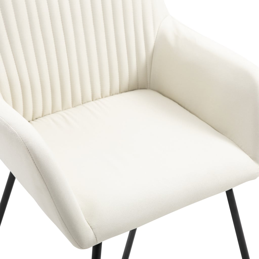 vidaXL Esszimmerstühle 6 Stk. Creme Stoff