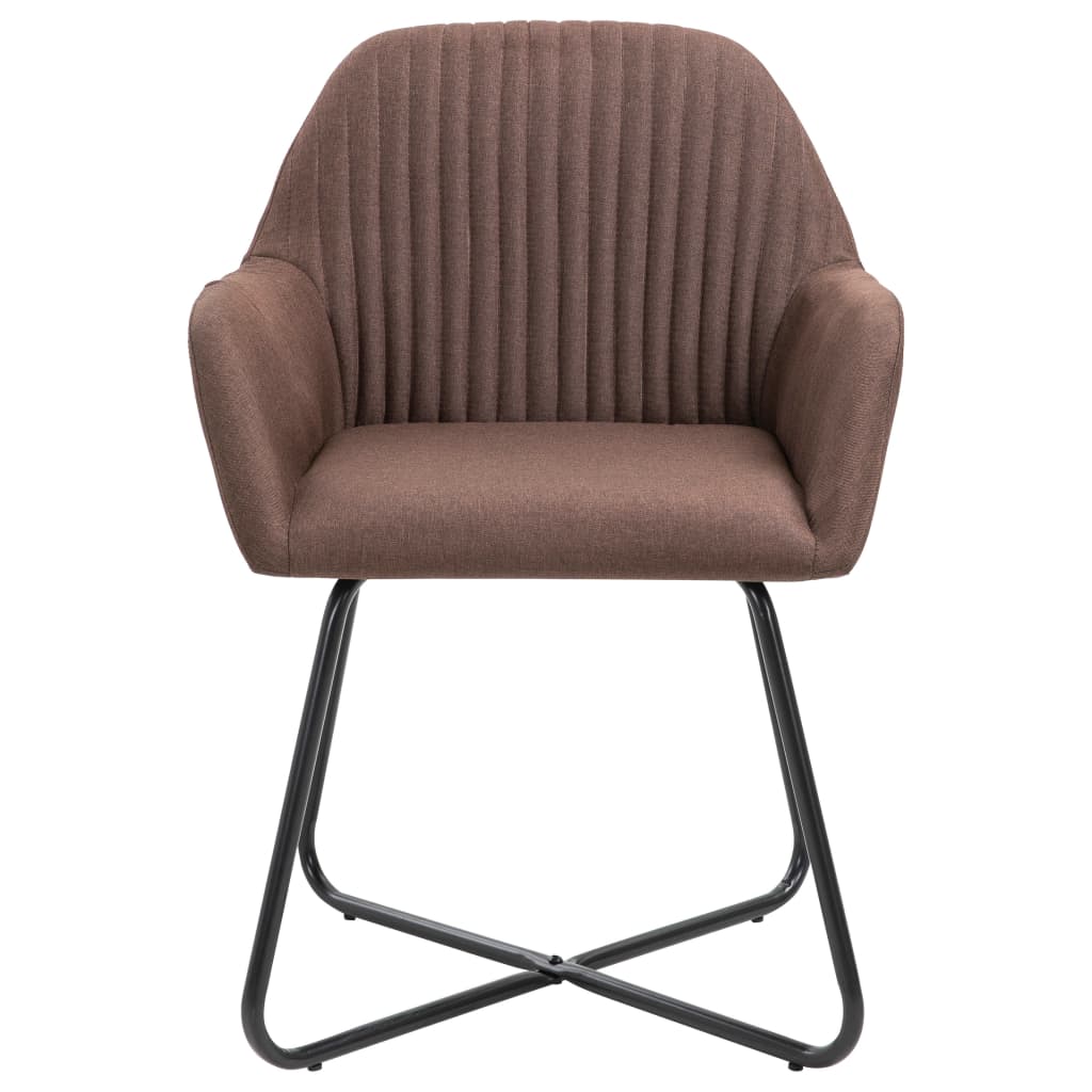 vidaXL Esszimmerstühle 4 Stk. Braun Stoff