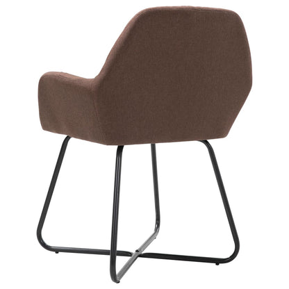 vidaXL Esszimmerstühle 4 Stk. Braun Stoff
