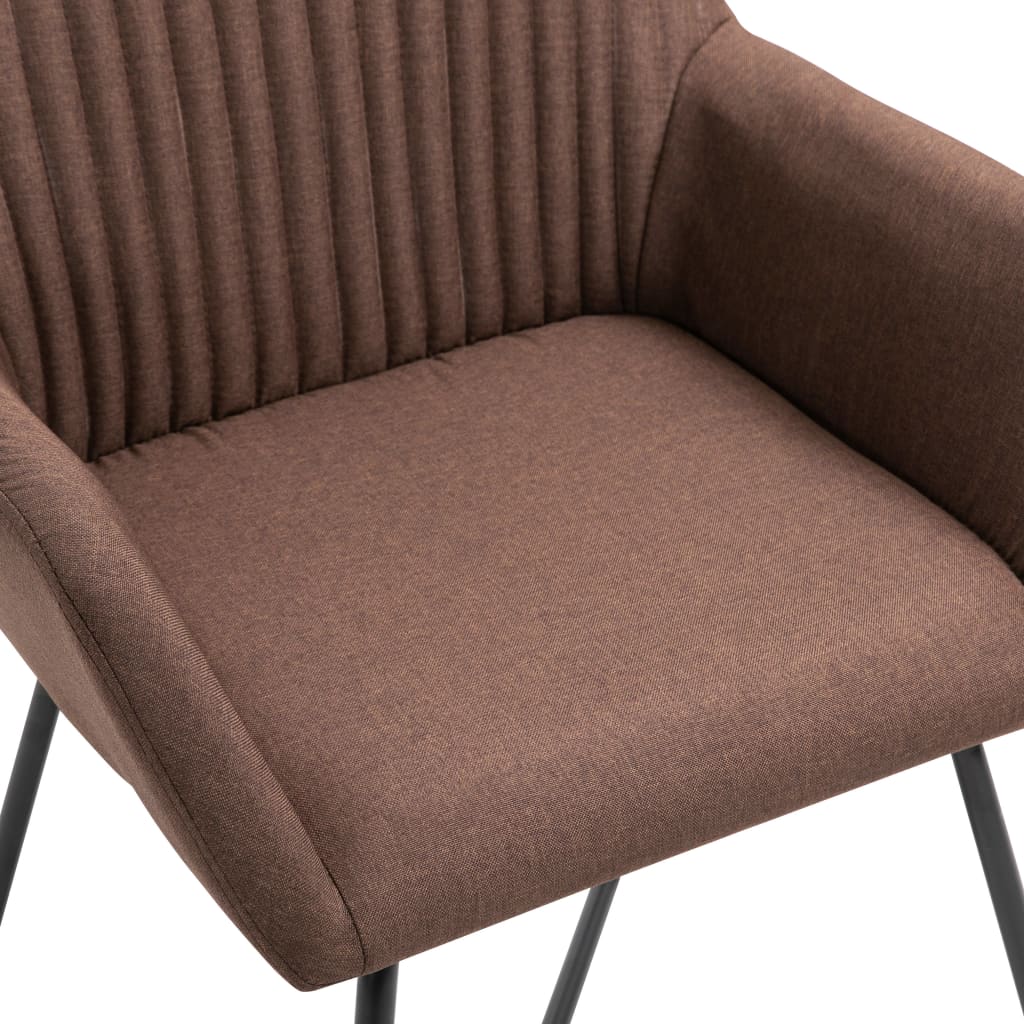 vidaXL Esszimmerstühle 4 Stk. Braun Stoff