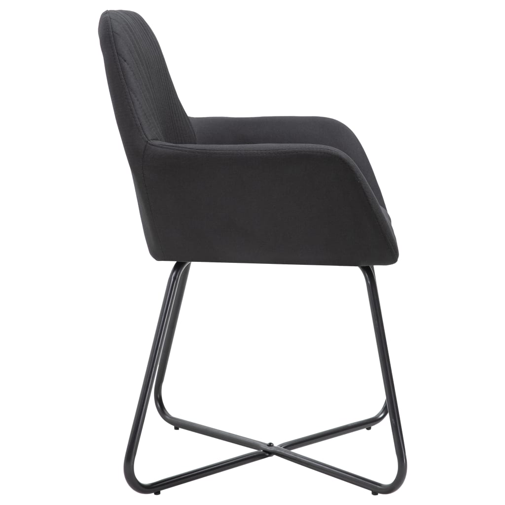 vidaXL Esszimmerstühle 4 Stk. Schwarz Stoff