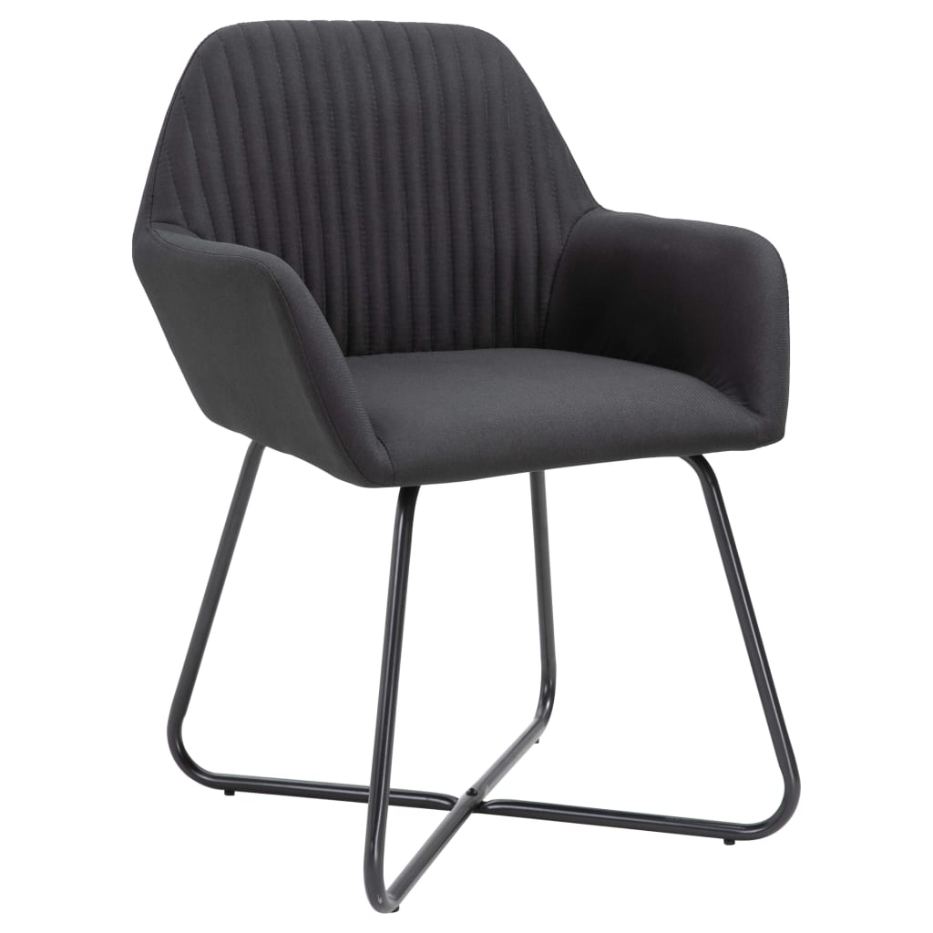 vidaXL Esszimmerstühle 6 Stk. Schwarz Stoff