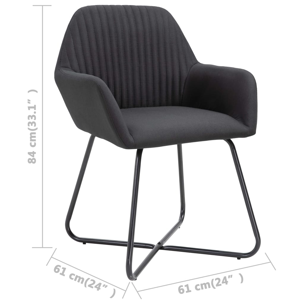 vidaXL Esszimmerstühle 6 Stk. Schwarz Stoff