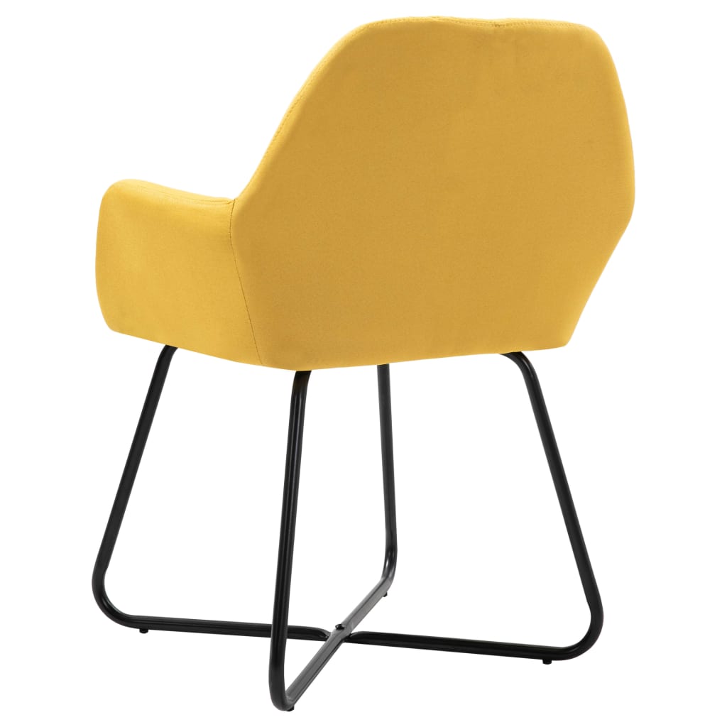 vidaXL Esszimmerstühle 4 Stk. Gelb Stoff