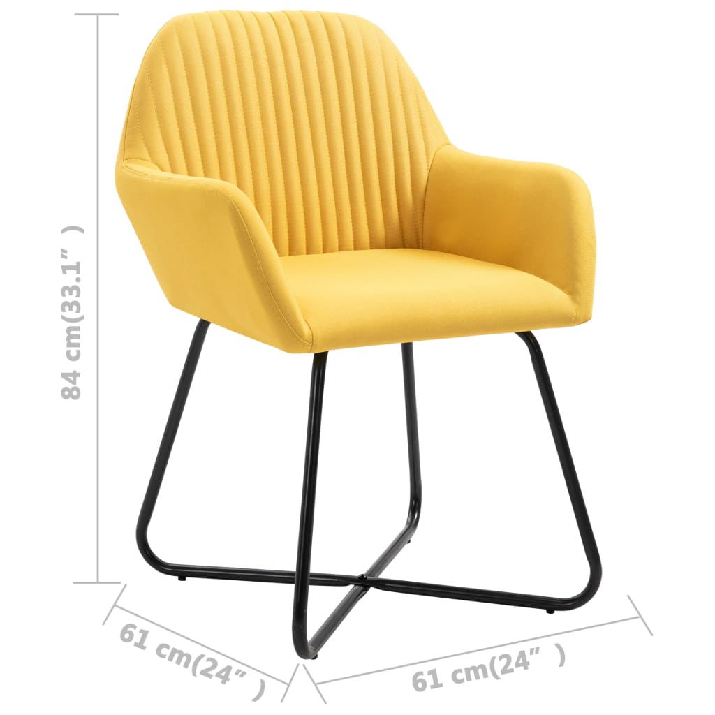 vidaXL Chaises de salle à manger 6 pcs Tissu jaune