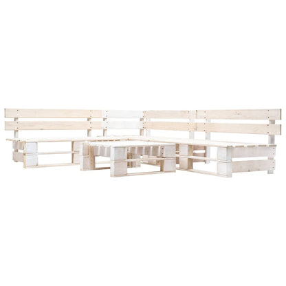 vidaXL Ensemble de salon de palettes 4 pcs Bois Blanc