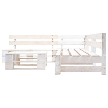 vidaXL 4-tlg. Paletten-Lounge-Set Holz Weiß