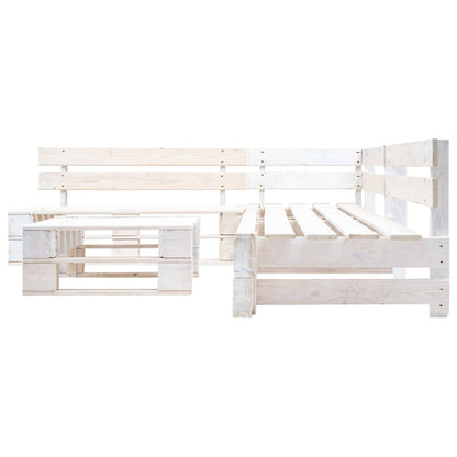vidaXL Ensemble de salon de palettes 4 pcs Bois Blanc