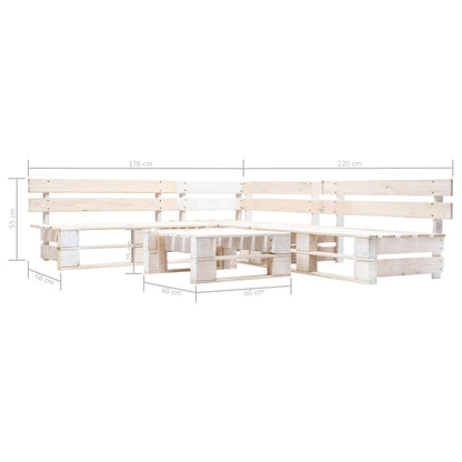 vidaXL Ensemble de salon de palettes 4 pcs Bois Blanc