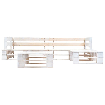 vidaXL Ensemble de canapés de jardin palette 4 pcs Bois Blanc