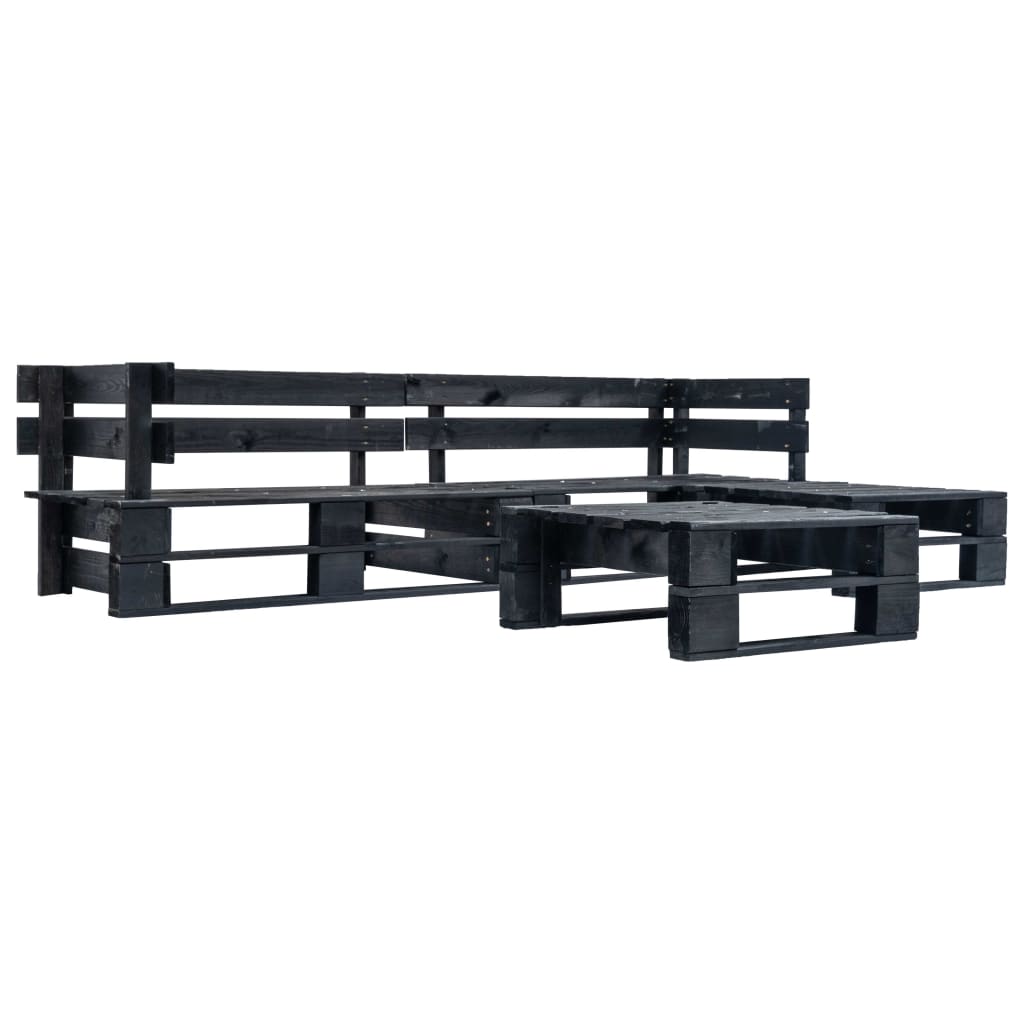 vidaXL 4-tlg. Paletten-Lounge-Set mit Kissen in Sandfarben Holz